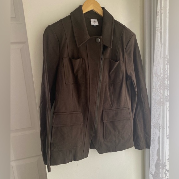 Cabi Olive Military Utility Jacket Women’s Size Medium Collared Academy Blazer - Picture 1 of 8